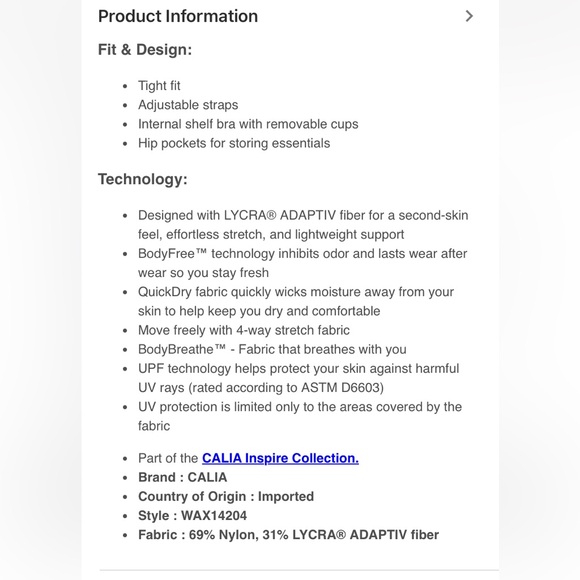 🆕 CALIA Inspire Adjustable Strap Bodysuit - Picture 15 of 15